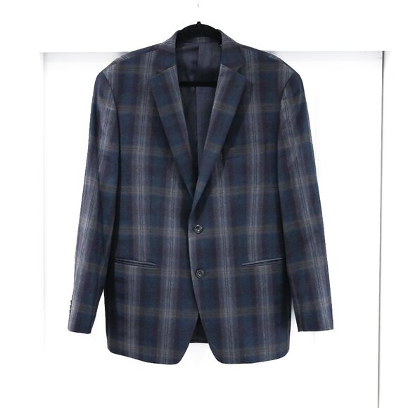 Michael Kors Size 42R 100% Wool Plaid Academic Blazer Jacket - Picture 1 of 9